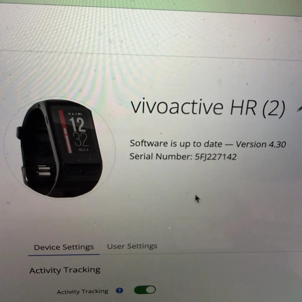 Garmin Vivoactive HR (2) charger Serial number 5FJ227142